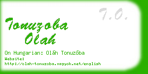 tonuzoba olah business card